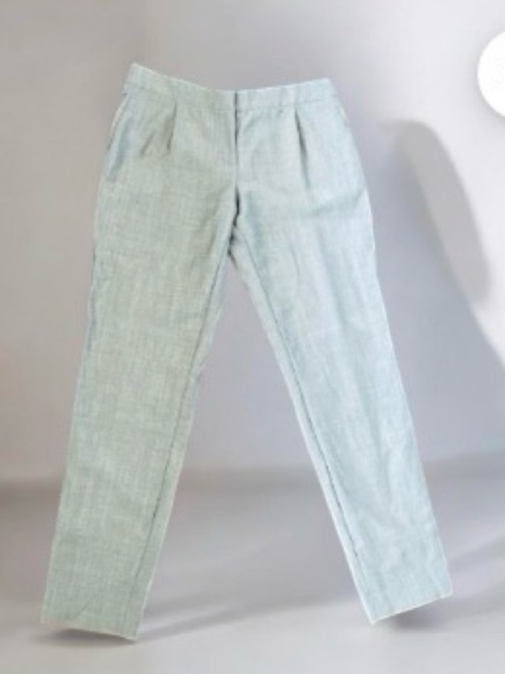 BALENCIAGA Straight Leg Wool Mohair Italian Made Light Grey Trouser Size 44